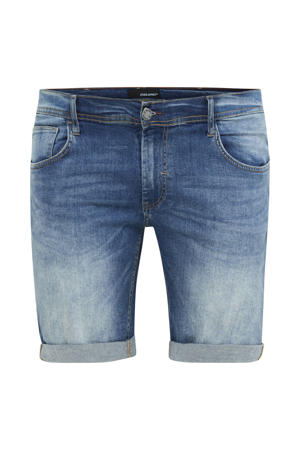 regular fit denim short Plus Size denim middle blue