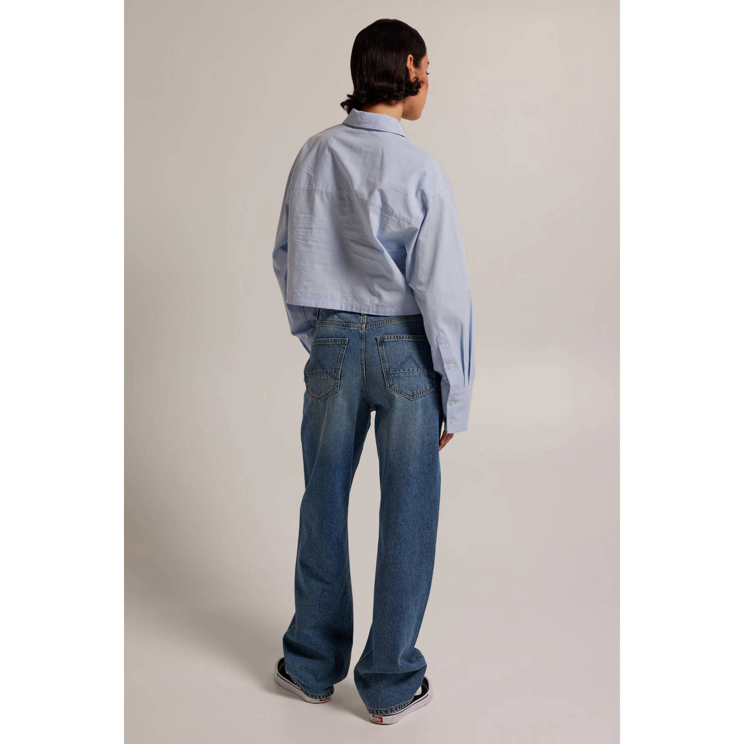 America Today high waist straight leg jeans Irvine dark blue denim