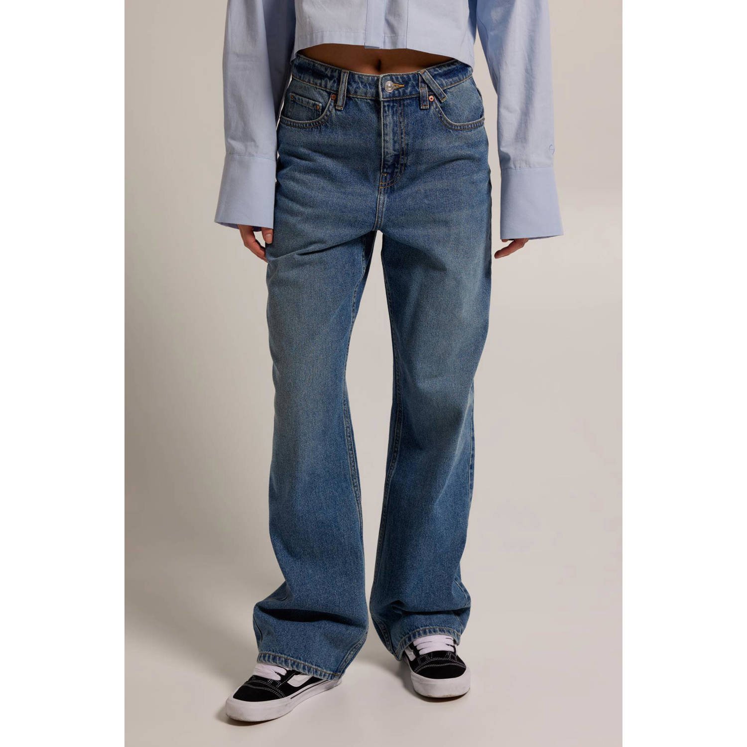 America Today high waist straight jeans Irvine dark blue denim