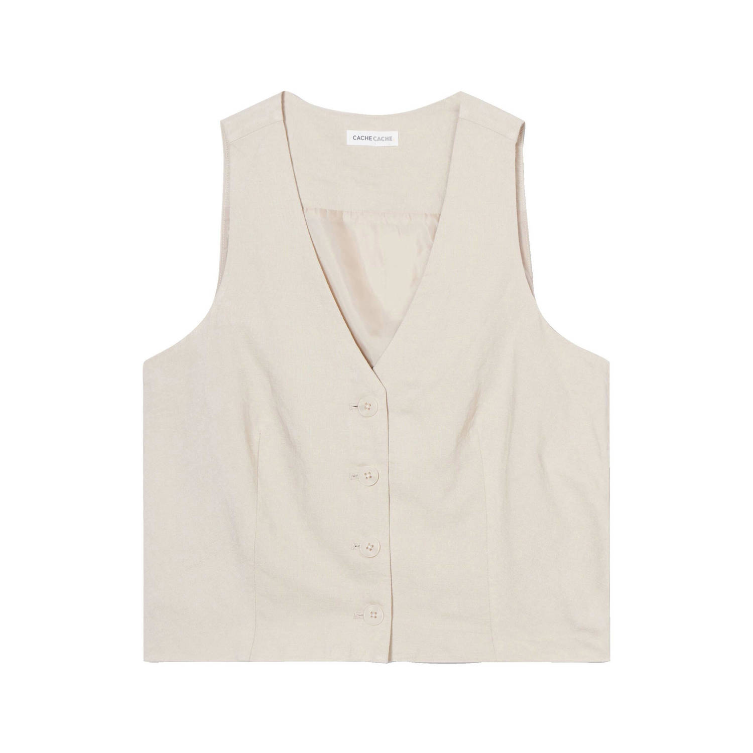 Cache gilet beige