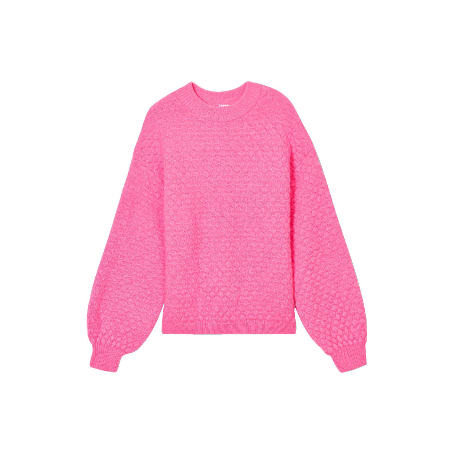 Cache trui met ingebreid patroon roze
