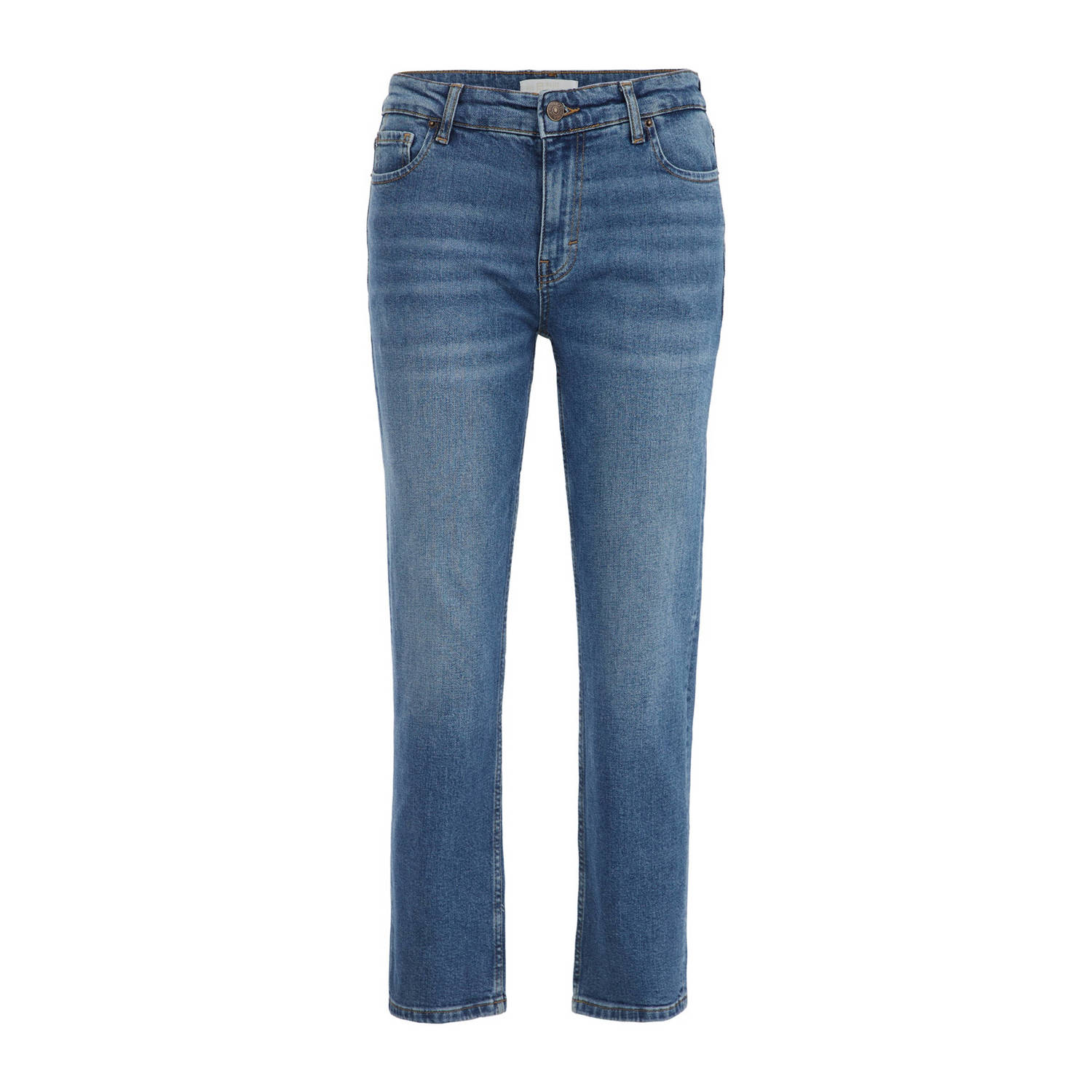 WE Fashion cropped straight leg jeans medium blue denim
