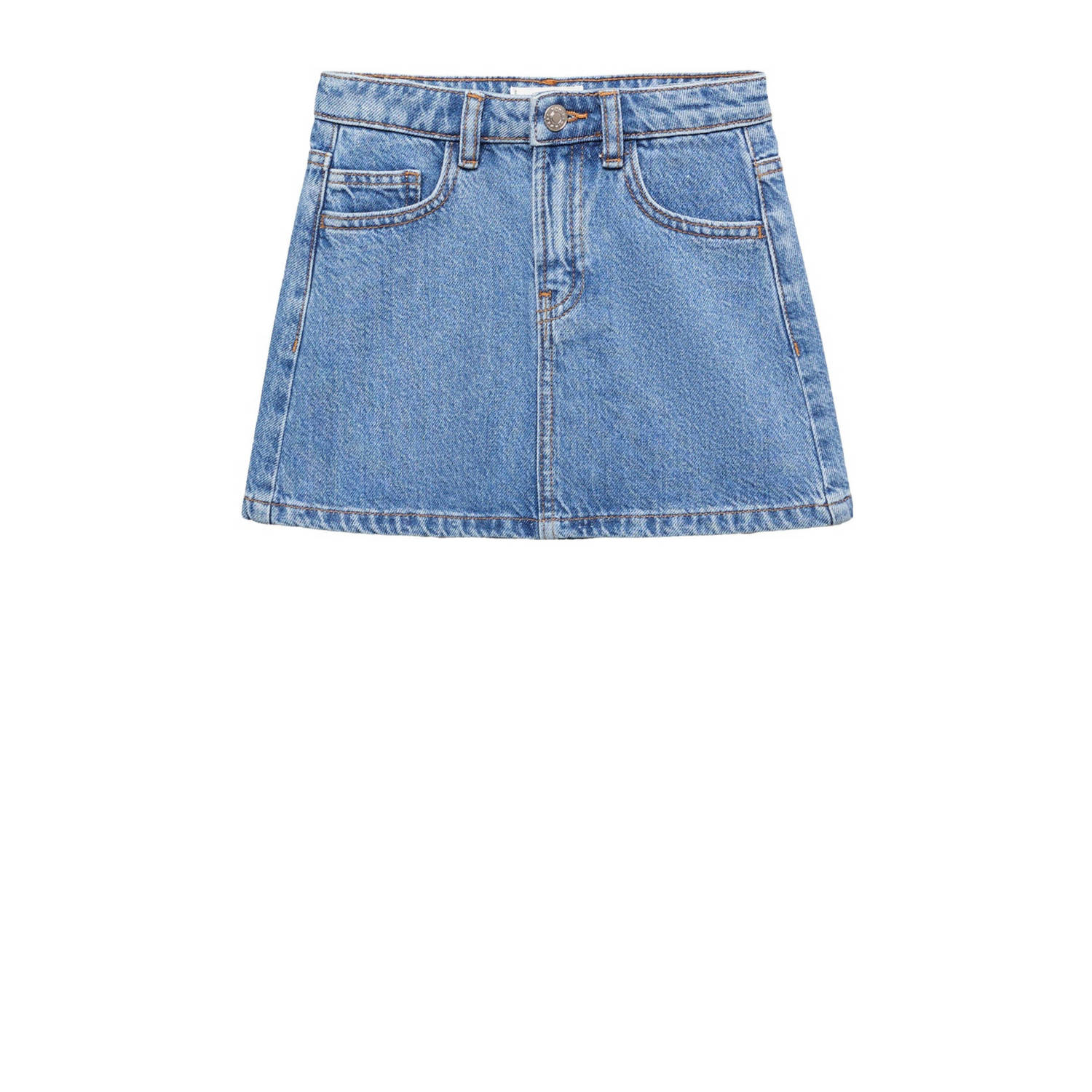 Mango Kids spijkerrok changeant blauw Meisjes Denim Effen 146