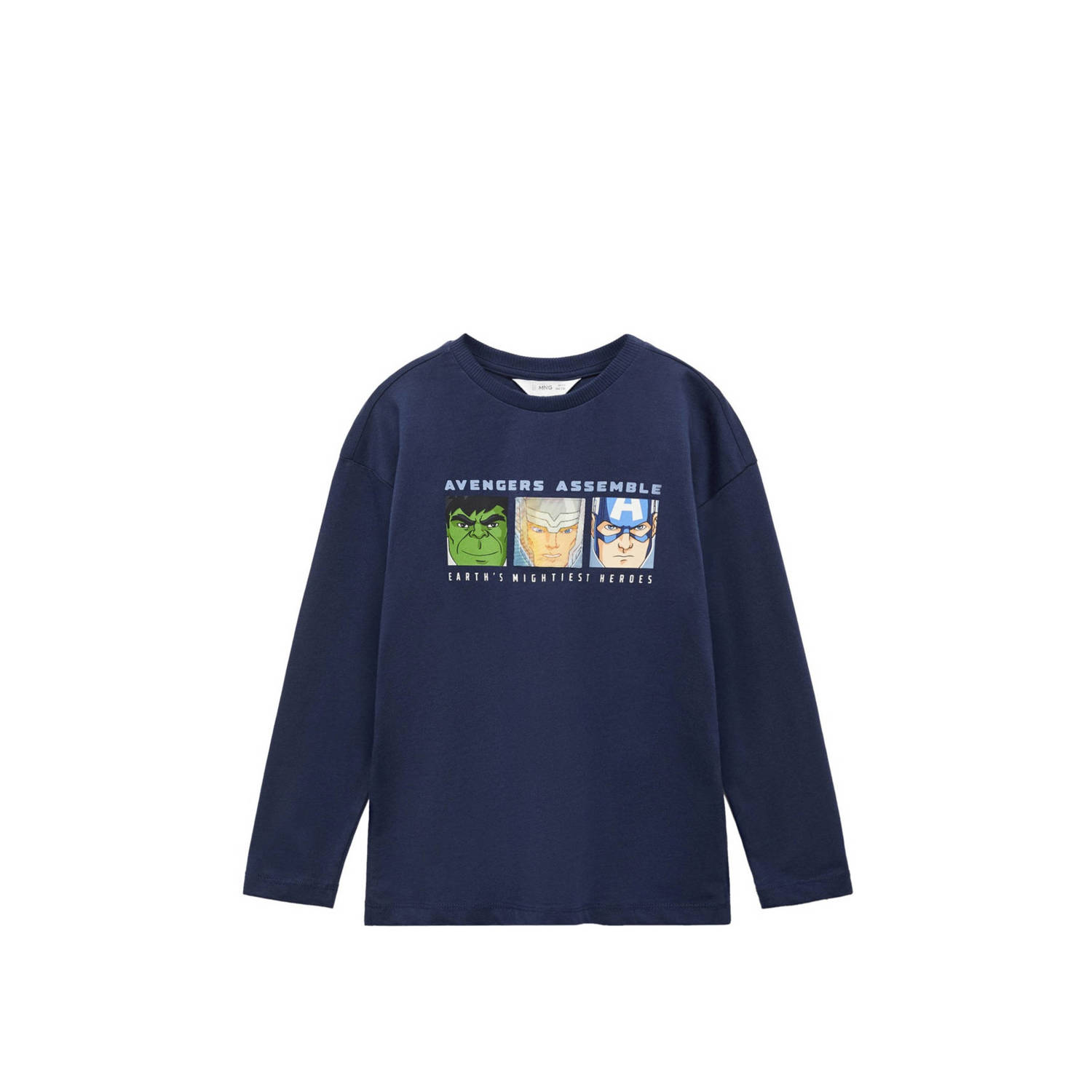 Mango Kids sweater met printopdruk donkerblauw