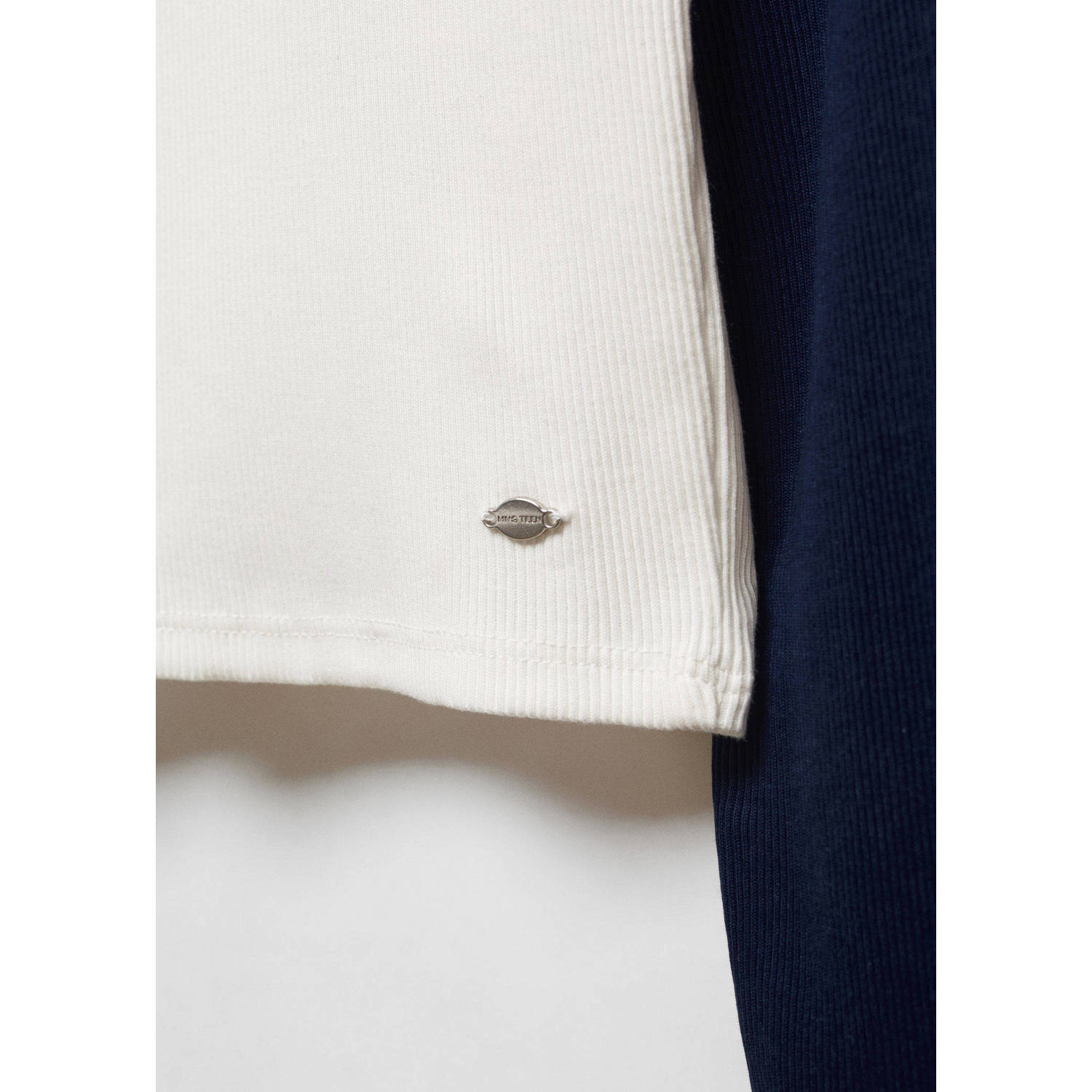 Mango Kids longsleeve met tekst donkerblauw wit