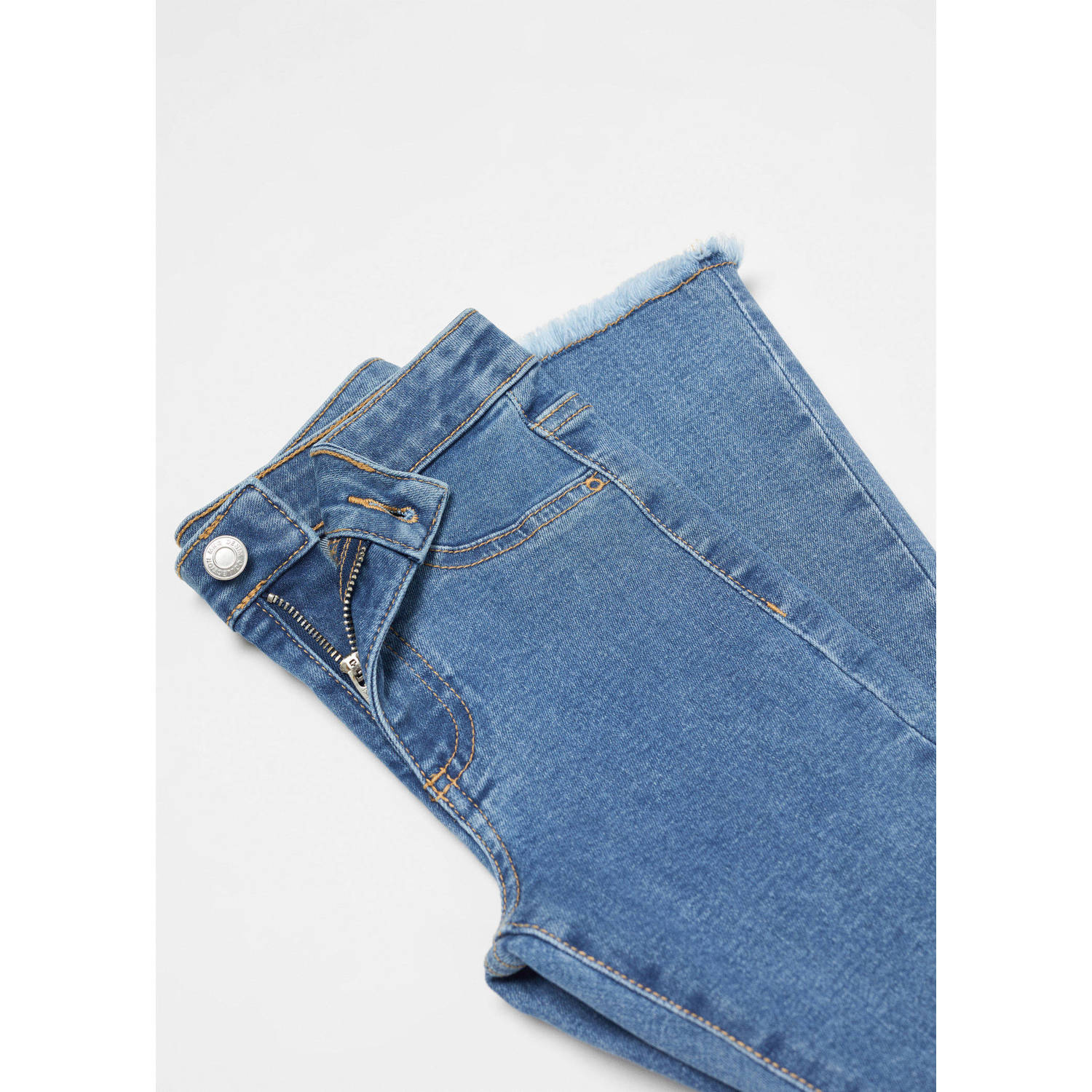 Mango Kids high waist flared jeans medium blue denim