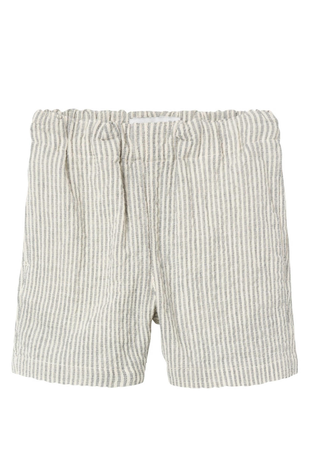 Donkerblauw en beige jongens NAME IT MINI baby gestreepte casual short van stretchkatoen met elastische tailleband