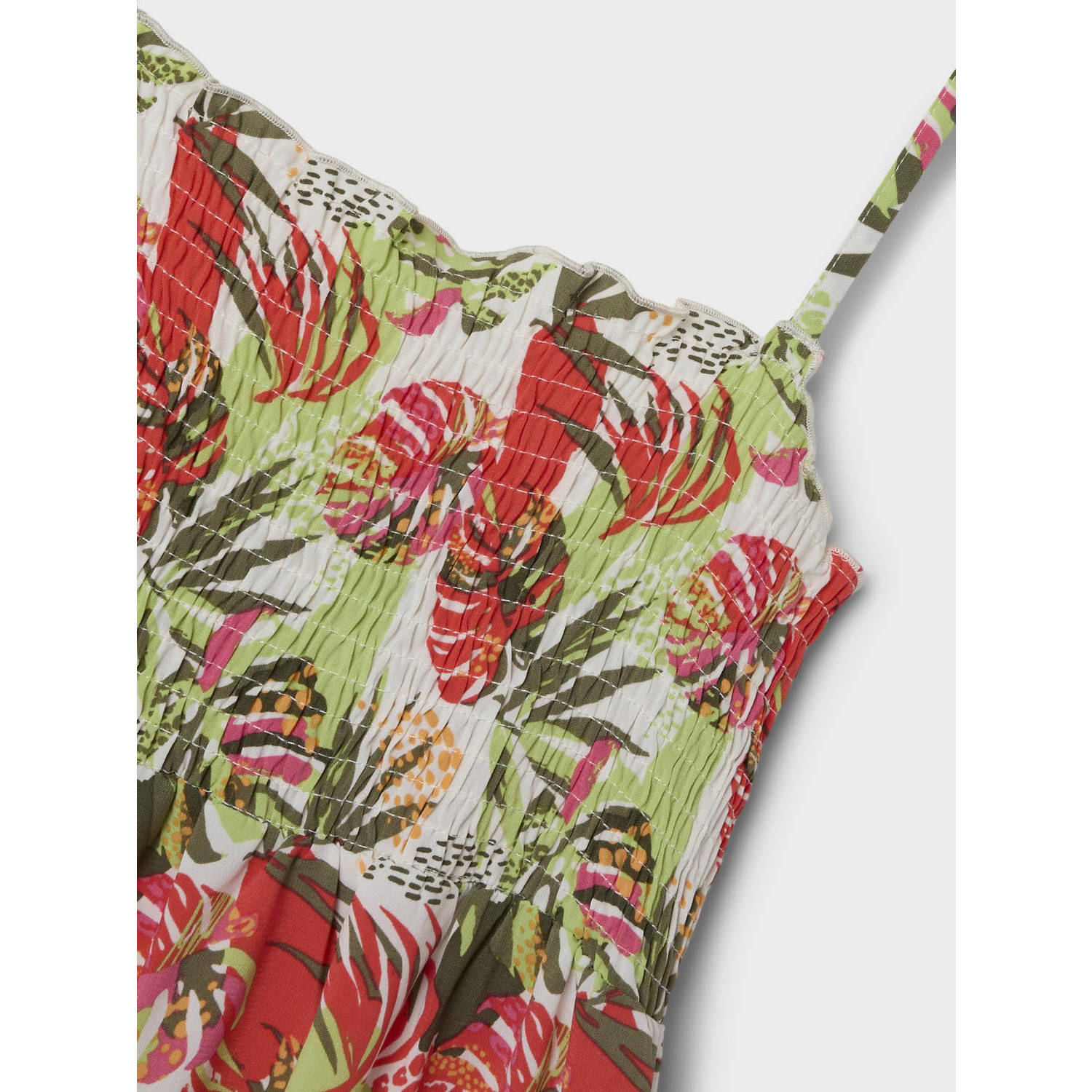 NAME IT KIDS maxi jurk NKFVINAYA met all over print felroze groen wit