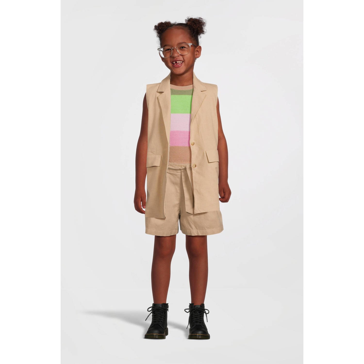 NAME IT KIDS casual short NKFFALINNEN zand