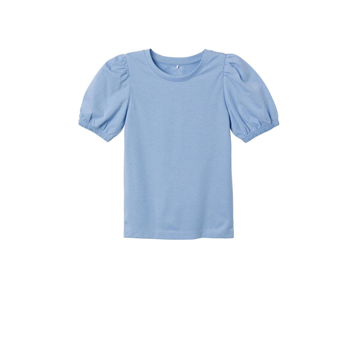 Name it KIDS T-shirt NKFFORRET lichtblauw Meisjes Katoen Ronde hals Effen 122 128