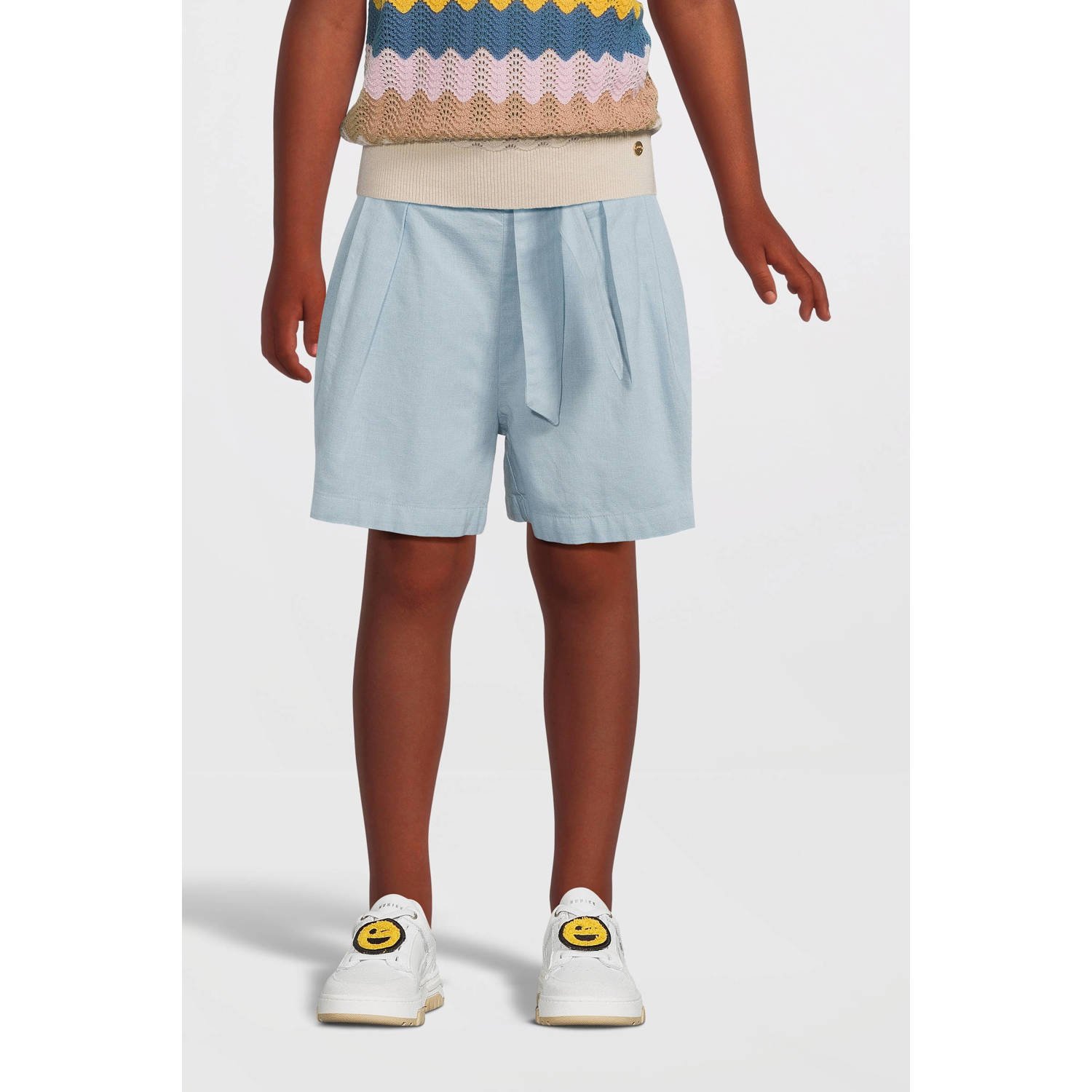 Name it KIDS casual short NKFFALINNEN lichtblauw Korte broek Meisjes Katoen 122