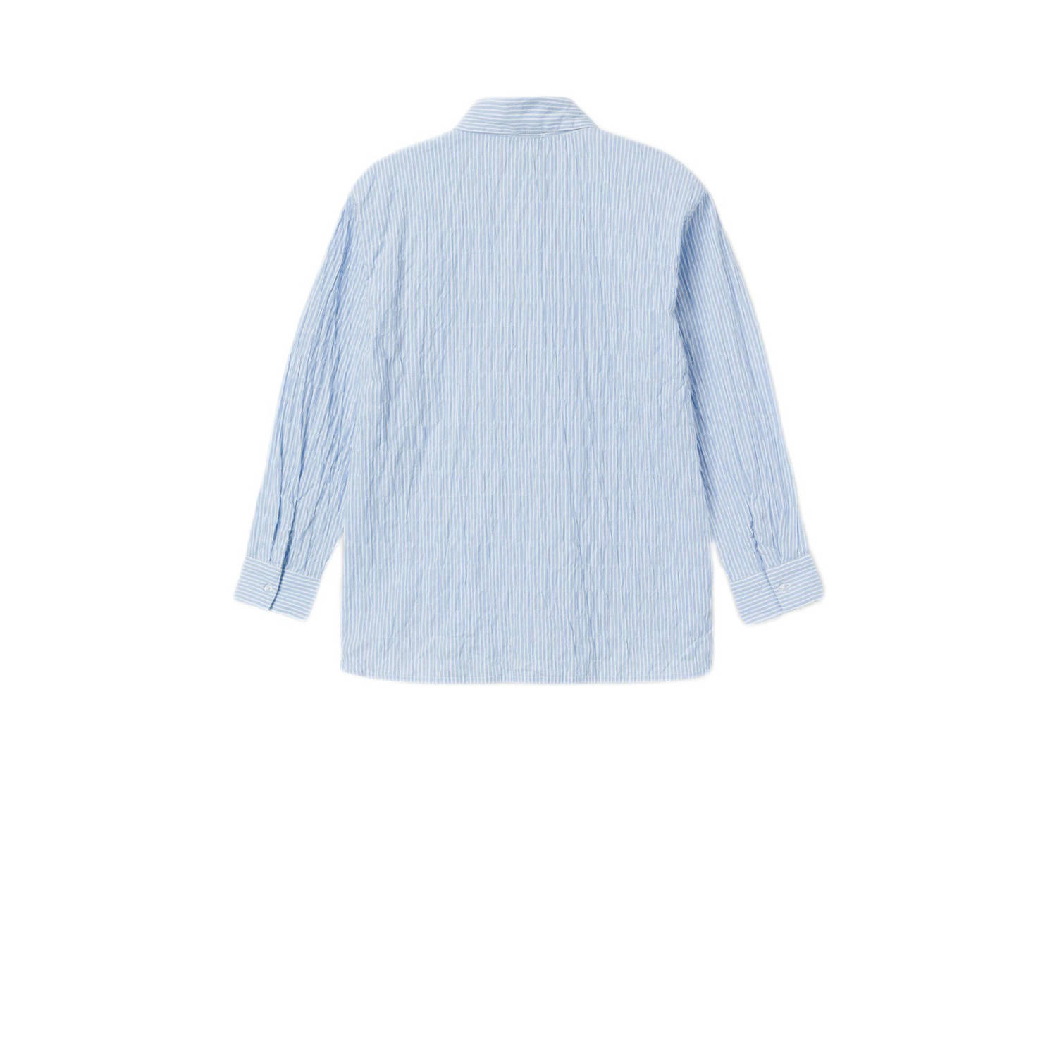 NAME IT KIDS gestreepte blouse NKFDUSTRIPES lichtblauw wit