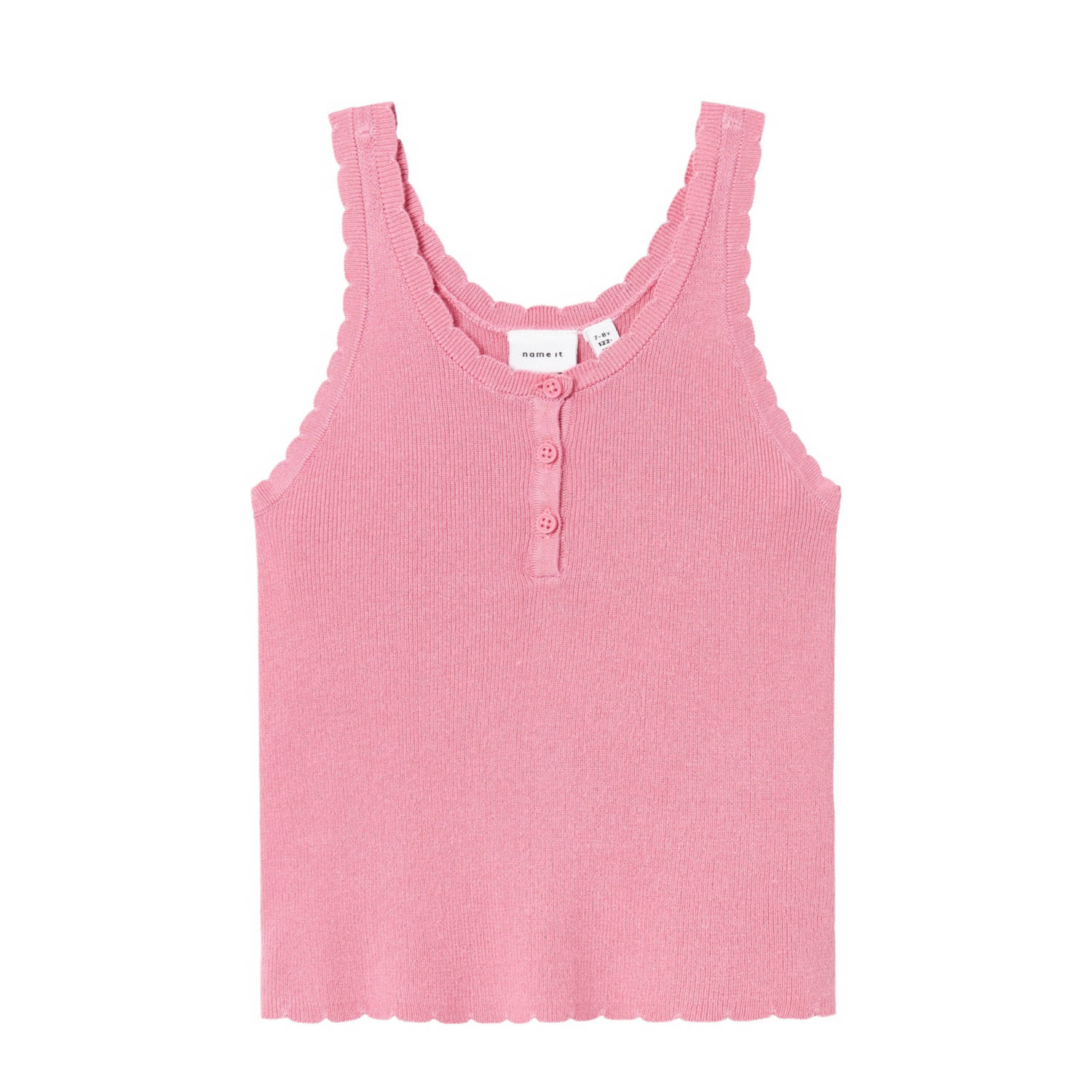Name it KIDS ribgebreid singlet NKFFILISA felroze Top Meisjes Viscose Ronde hals 122 128