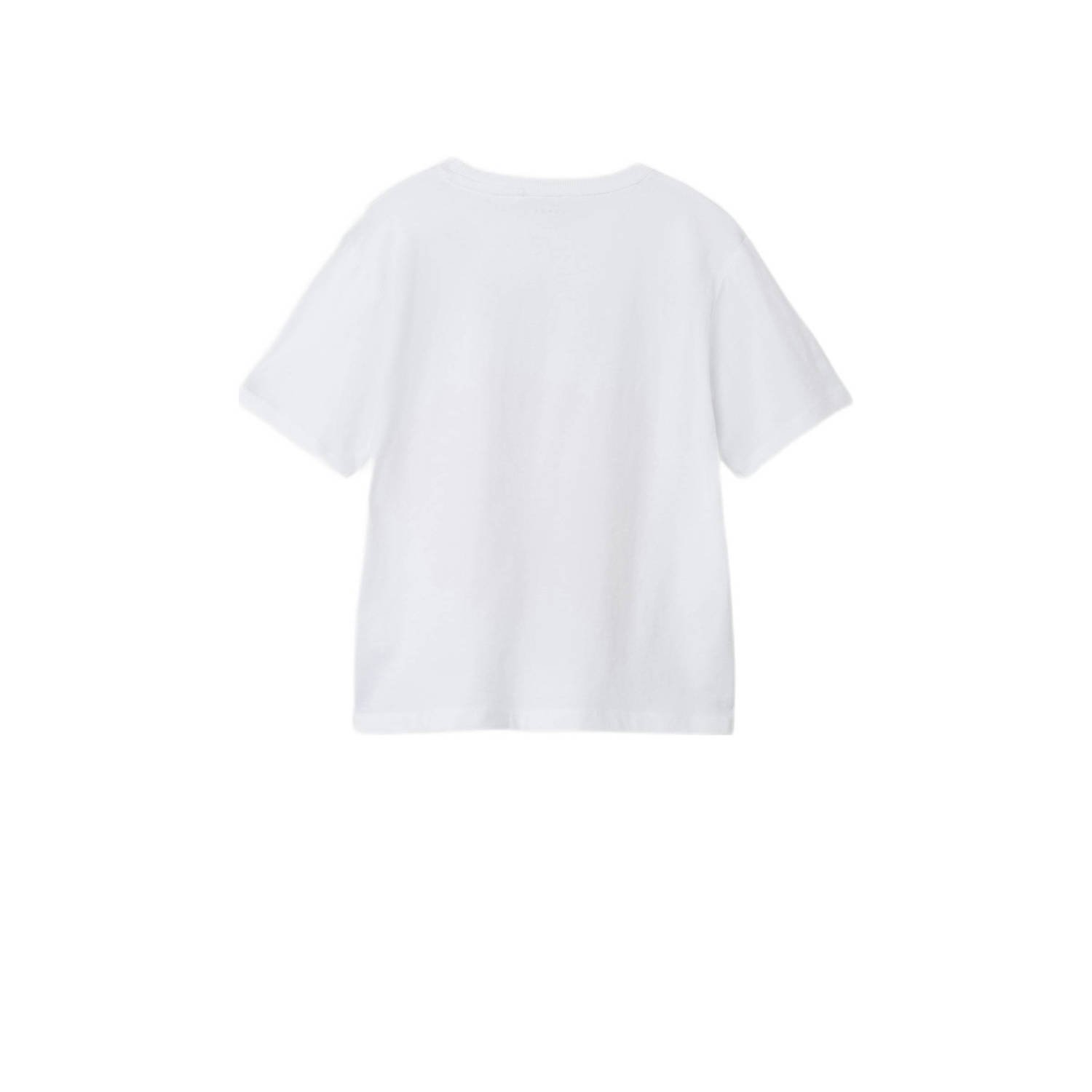 NAME IT KIDS T-shirt NKMVAGNO met printopdruk wit