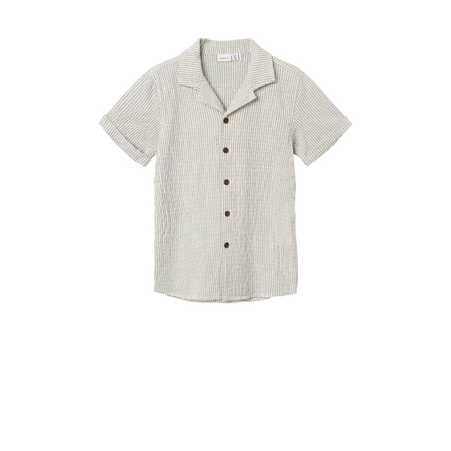 Name it KIDS gestreept overhemd NKMFEDENIS dark sapphire Blauw Jongens Stretchkatoen Klassieke kraag 146 152