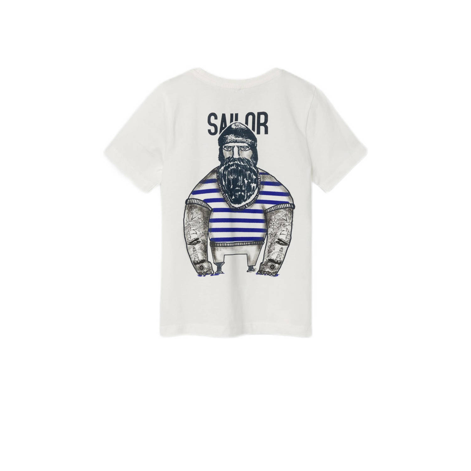 NAME IT KIDS T-shirt NKMFALIKSEN met backprint offwhite