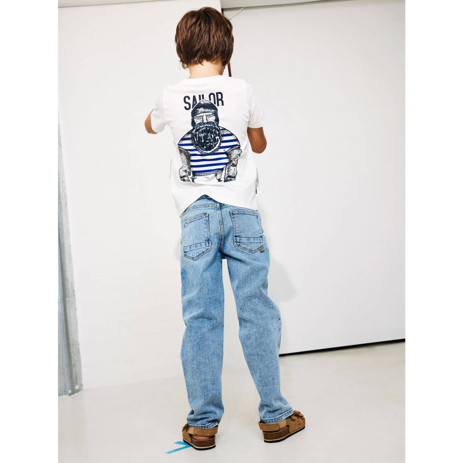 NAME IT KIDS T-shirt NKMFALIKSEN met backprint offwhite