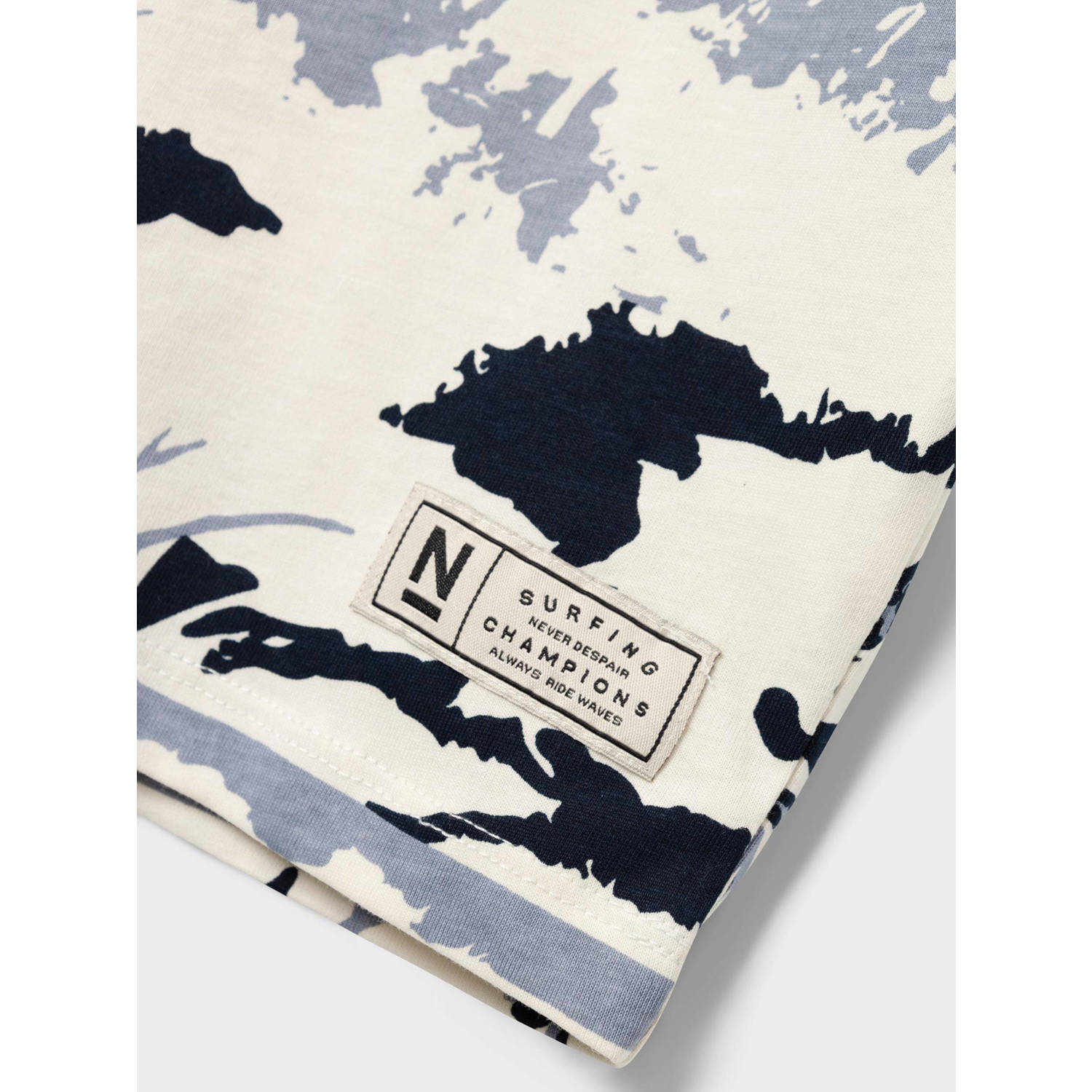NAME IT KIDS T-shirt NKMZANULLE met all over print ecru blauw
