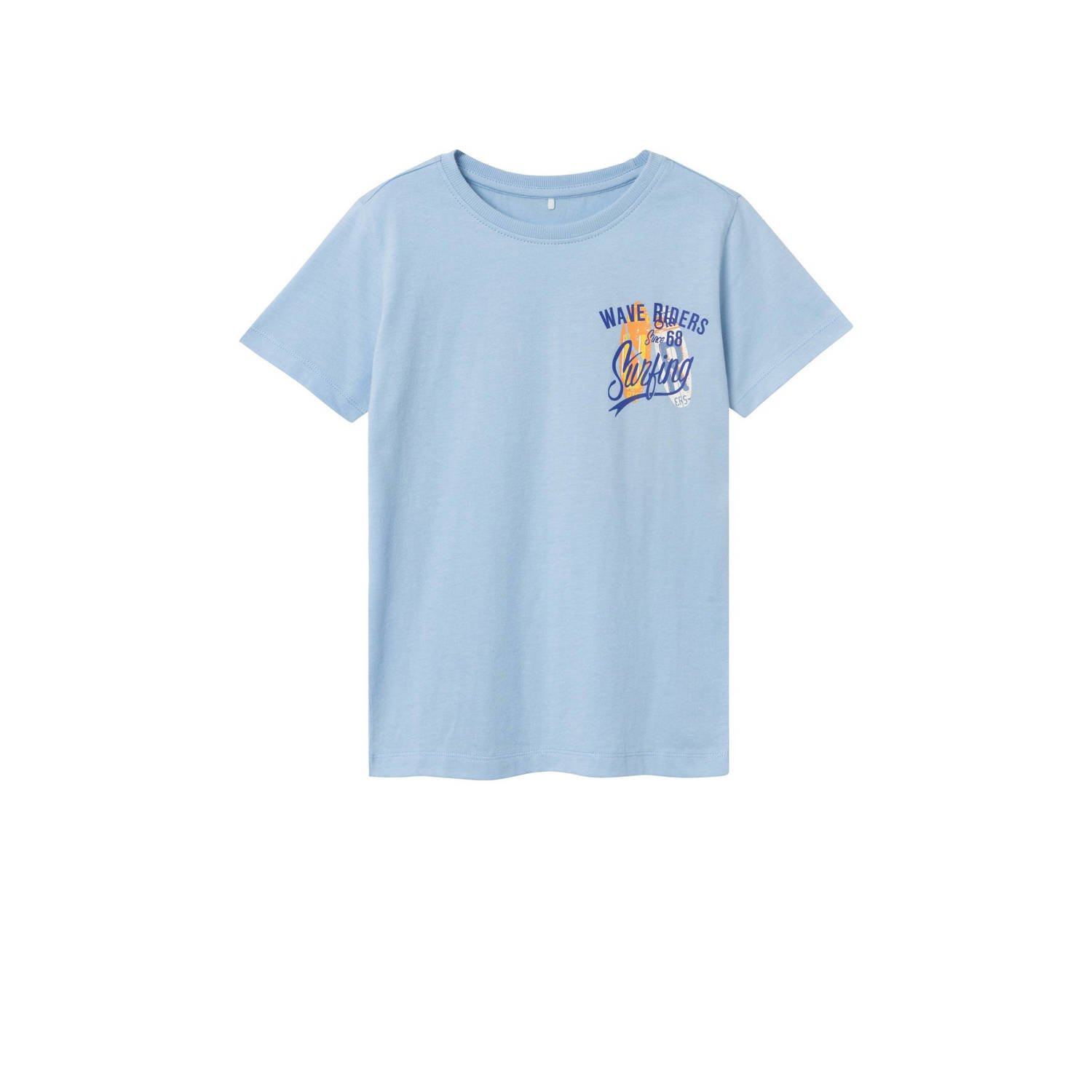 Name it KIDS T-shirt NKMVELIX met backprint lichtblauw Jongens Katoen Ronde hals 122 128