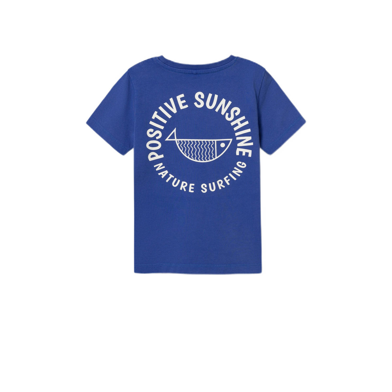 NAME IT KIDS T-shirt NKMFEMTEN met backprint hardblauw