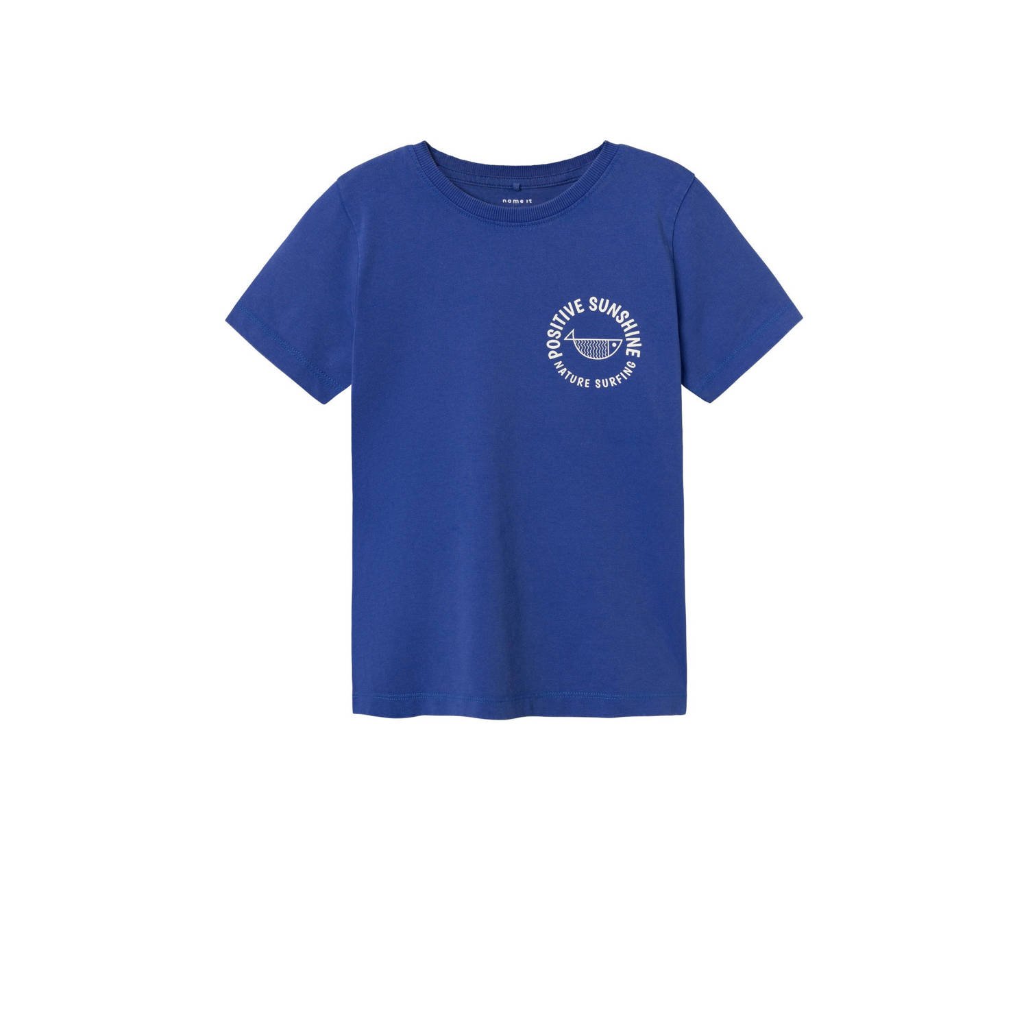 Name it KIDS T-shirt NKMFEMTEN met backprint hardblauw Jongens Katoen Ronde hals 122 128