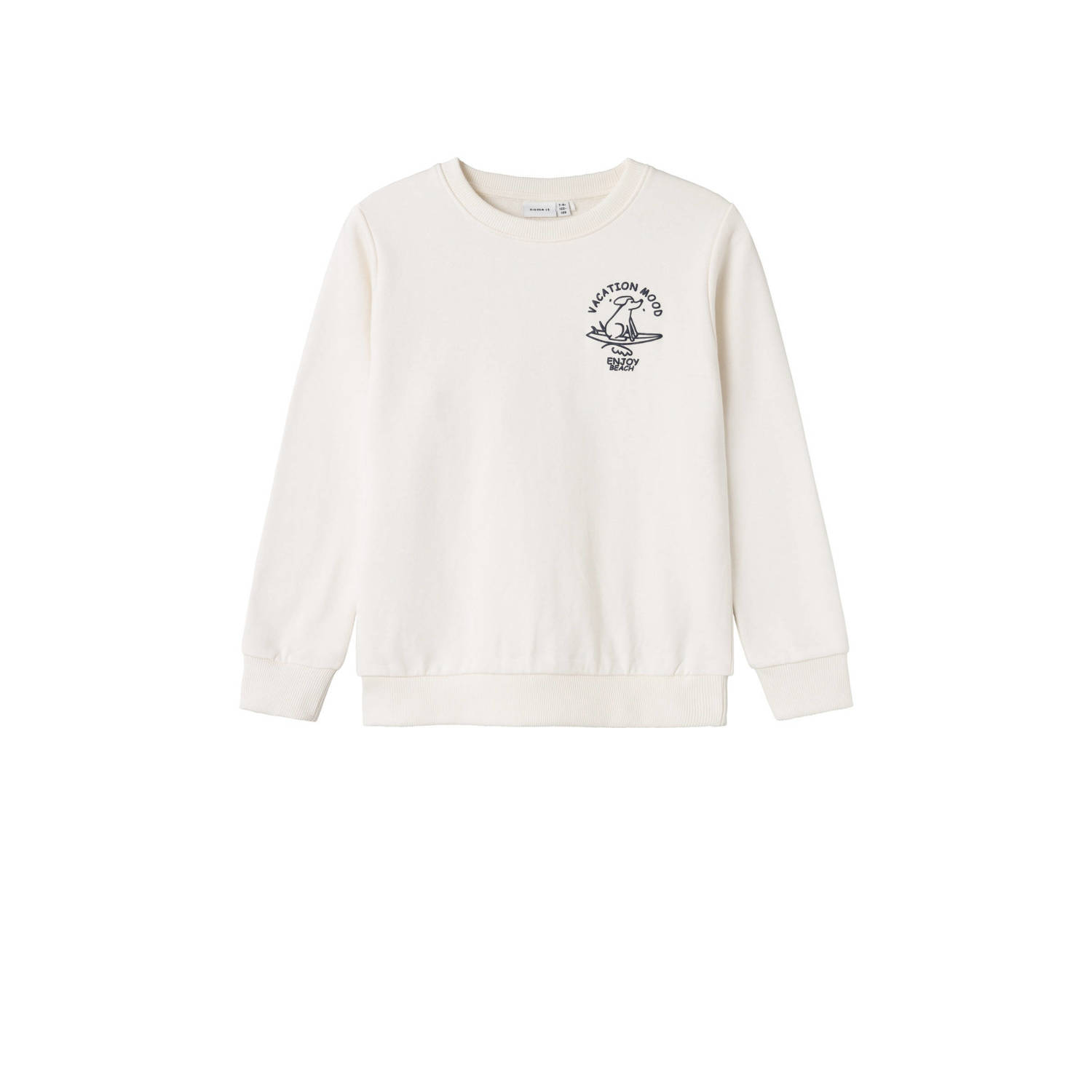 NAME IT KIDS sweater NKMFOTA met backprint offwhite