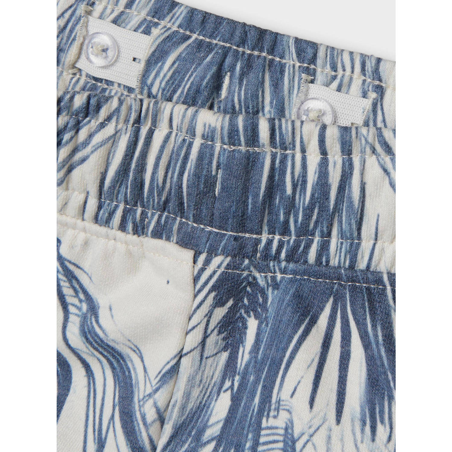 NAME IT KIDS casual short NKMFARVEL met all over print blauw ecru