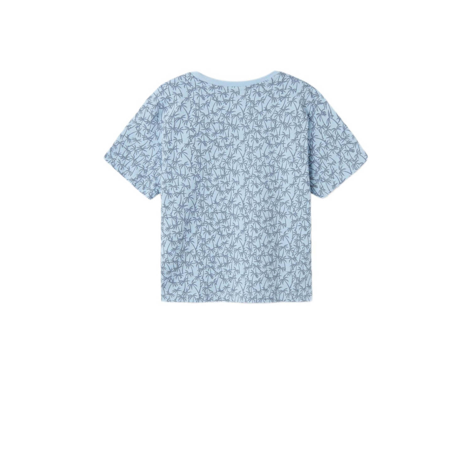 NAME IT KIDS T-shirt NKMVALTHER met all over print blauw