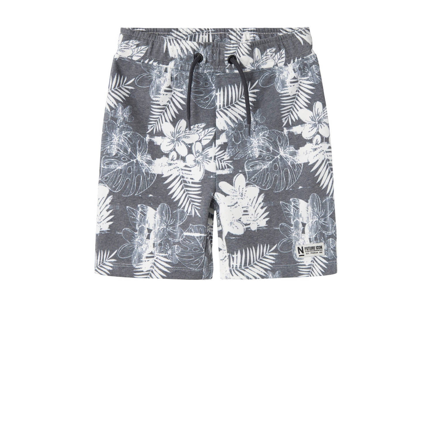 Name it KIDS casual short NKMFARVEL met all over print donkerblauw wit Korte broek Jongens Katoen 116