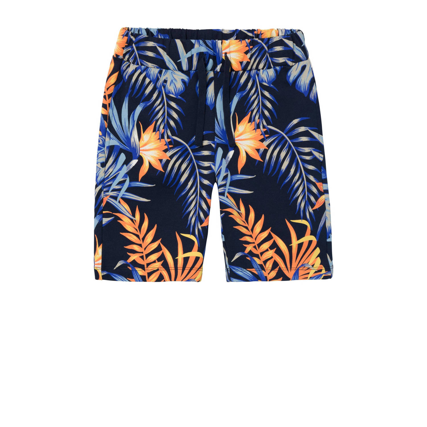 Name it KIDS sweatshort NKMFLANKO met all over print donkerblauw Korte broek Jongens Katoen 134
