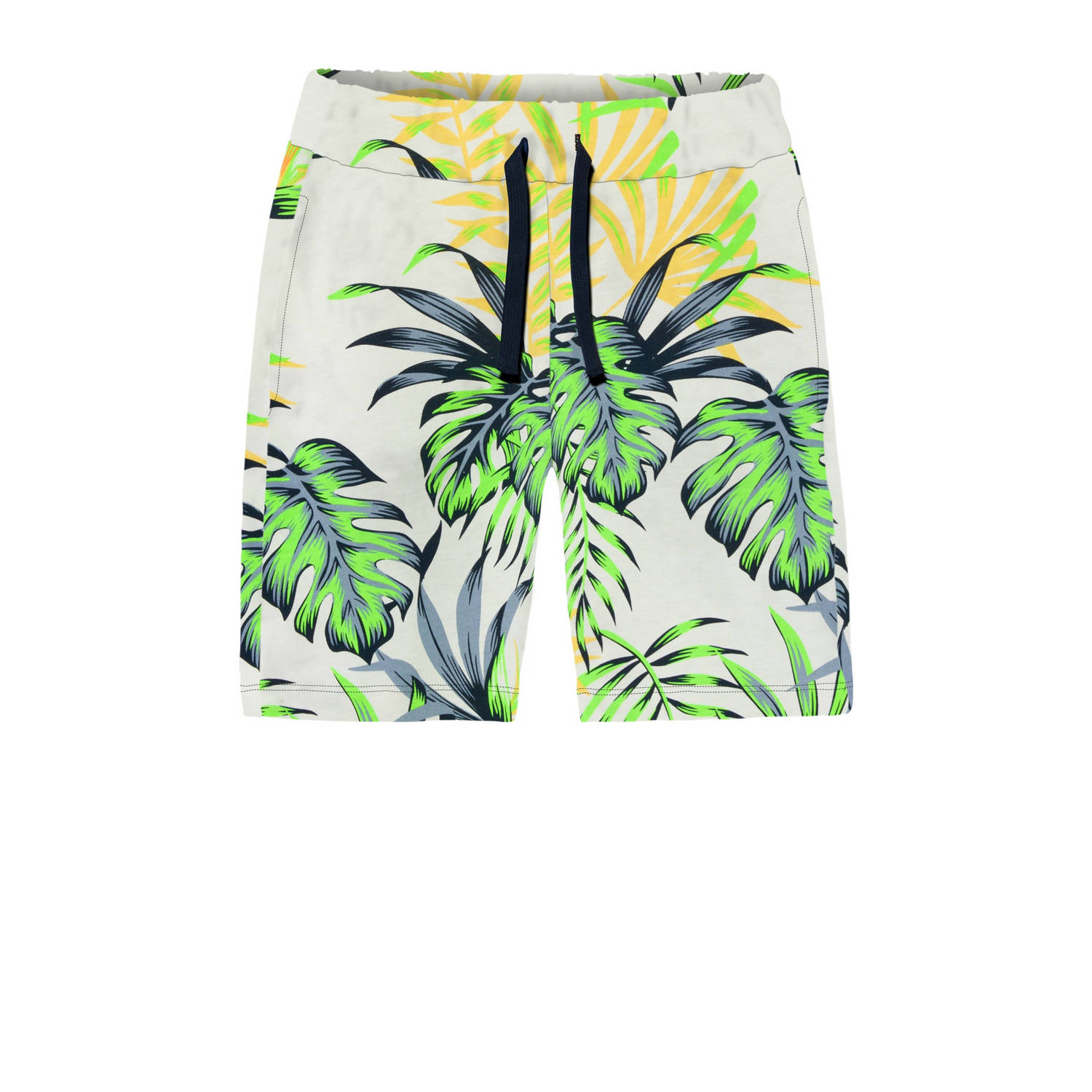 NAME IT KIDS casual short NKMFLANKO met all over print offwhite groen geel