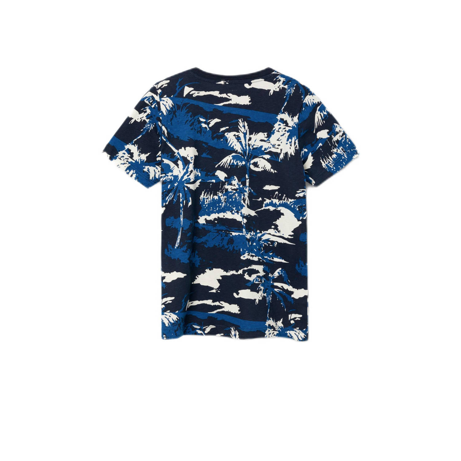 NAME IT KIDS T-shirt NKMZANULLE met all over print donkerblauw blauw