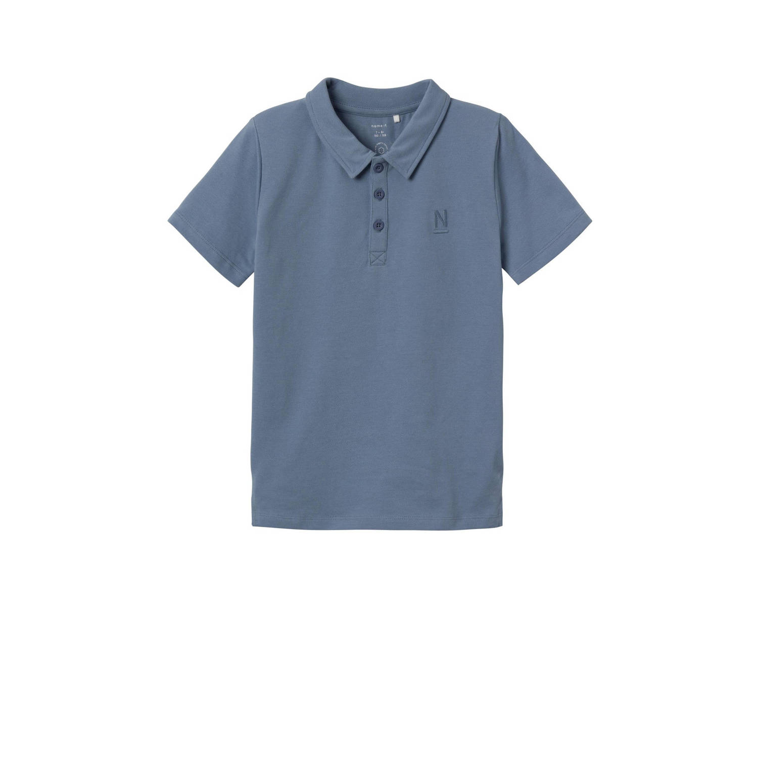 Name it KIDS polo NKMFVALDE middenblauw Jongens Katoen Polokraag Effen 122 128