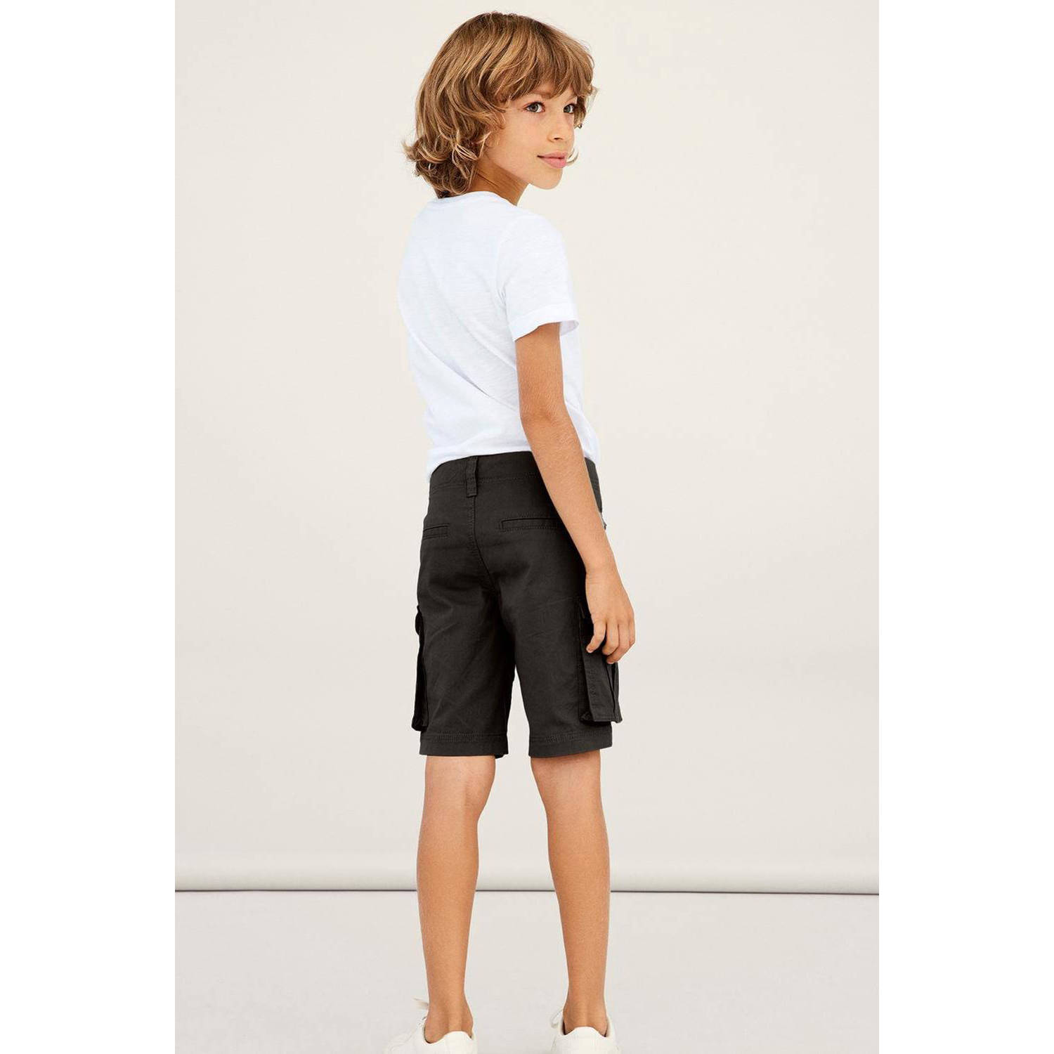 NAME IT KIDS regular fit cargo short NKMRYAN zwart