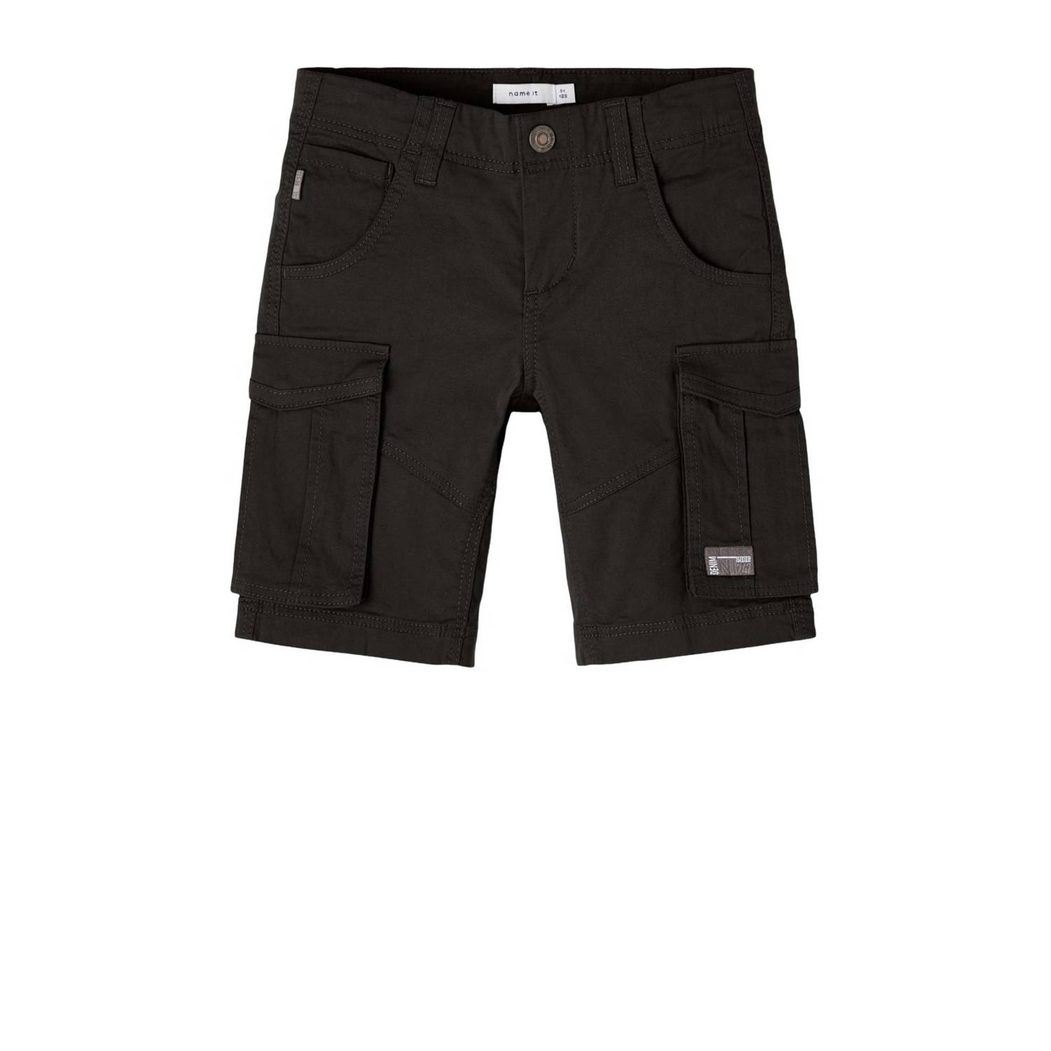 Name it KIDS regular fit cargo short NKMRYAN zwart Korte broek Stretchkatoen 128