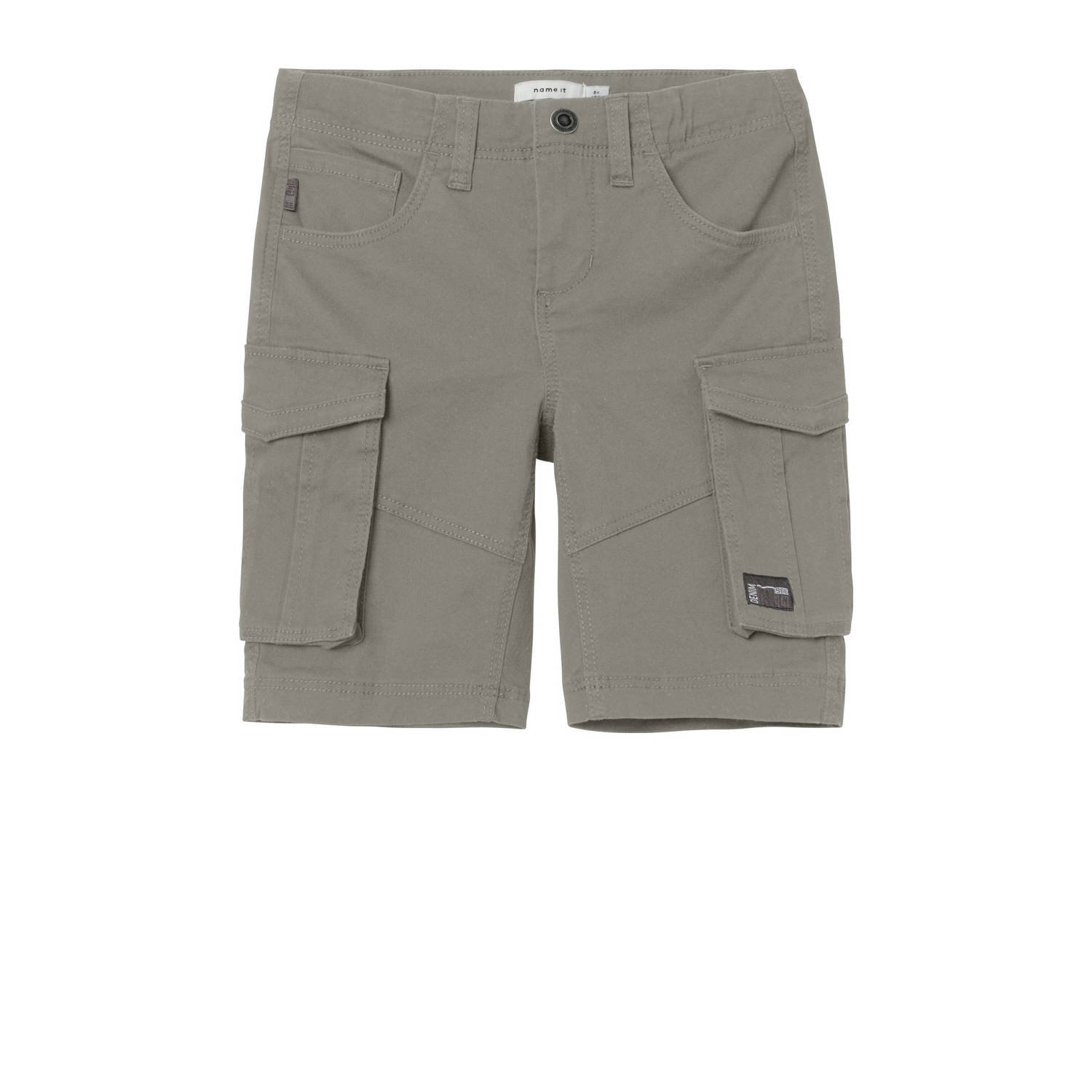 Name it KIDS regular fit cargo short NKMRYAN grijs Korte broek Stretchkatoen 134