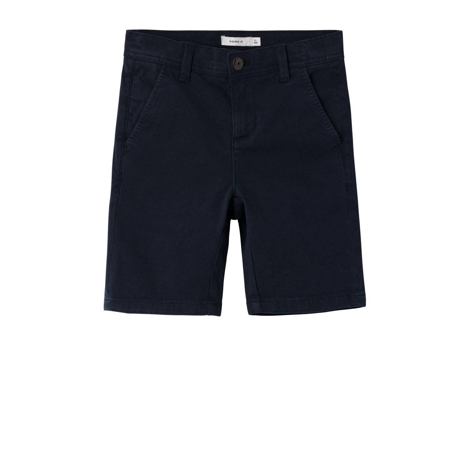 Name it KIDS regular fit chino short NKMSILAS donkerblauw Korte broek Stretchkatoen 116