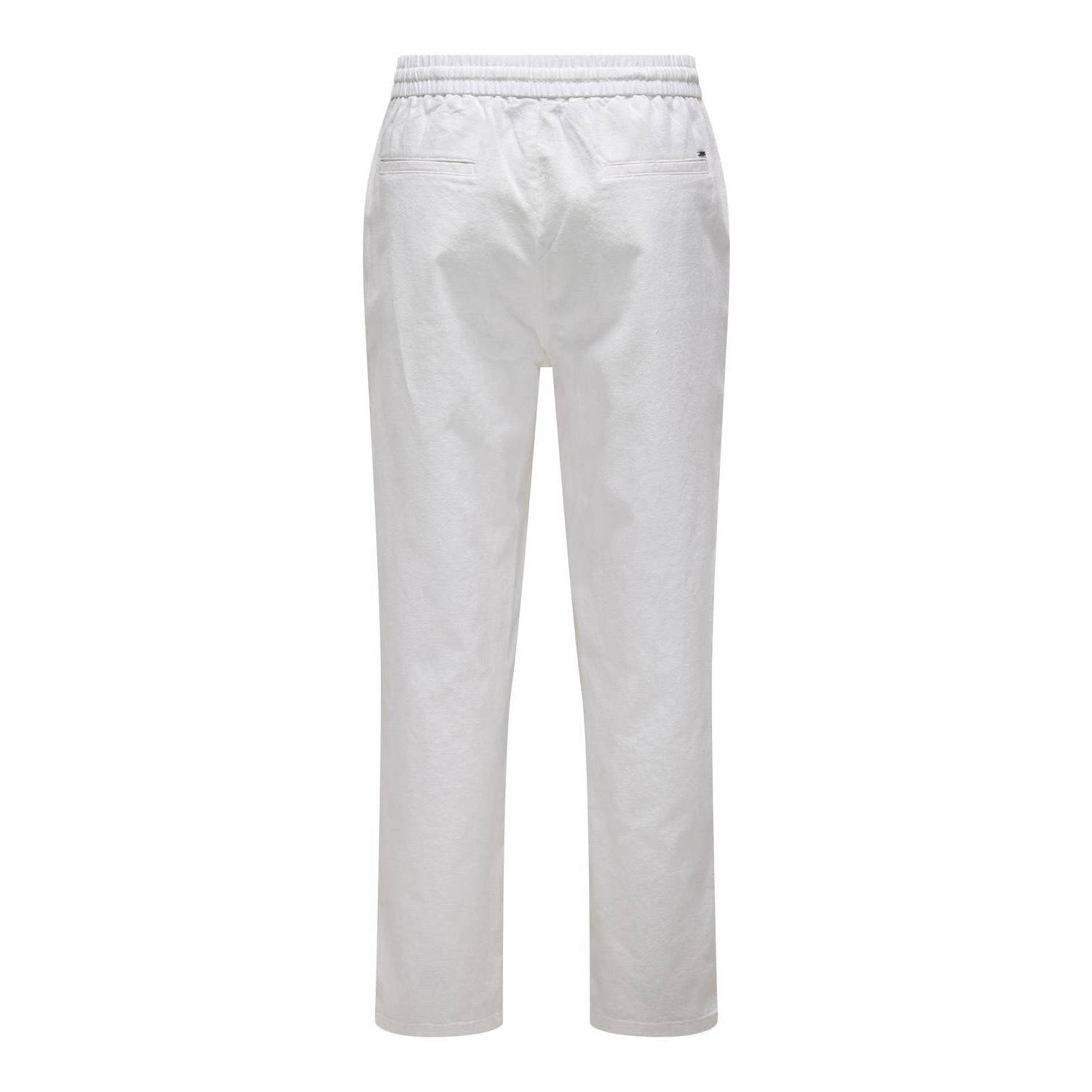 ONLY & SONS loose fit broek ONSSINUS LOOSE 0007 COT LIN PANT bright white