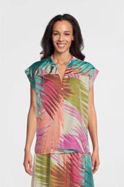 thumbnail: Geisha top met all over print roze/blauw/ecru