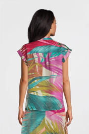 thumbnail: Geisha top met all over print roze/blauw/ecru