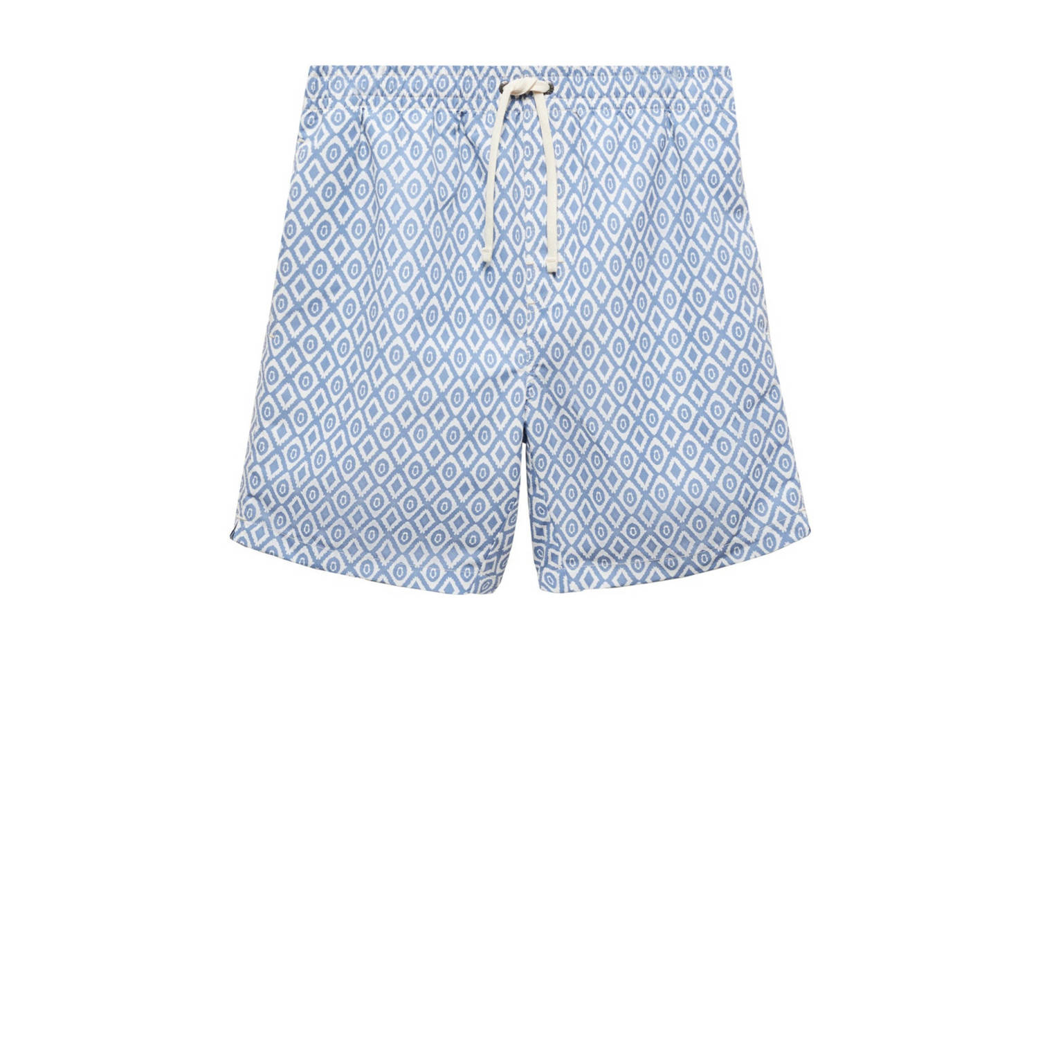 Mango Kids zwemshort lichtblauw wit Jongens Polyamide All over print 158(XXS)