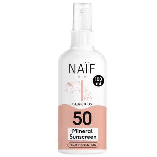 NAÏF Baby & Kids 100 ml minerale zonnebrandspray factor 50 afbeelding