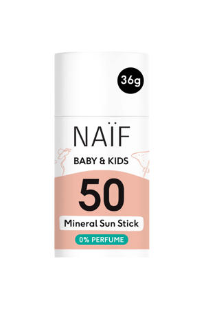 Wehkamp NAÏF Baby & Kids 0% parfum minerale zonnebrand stick factor 50 - 36 gr aanbieding