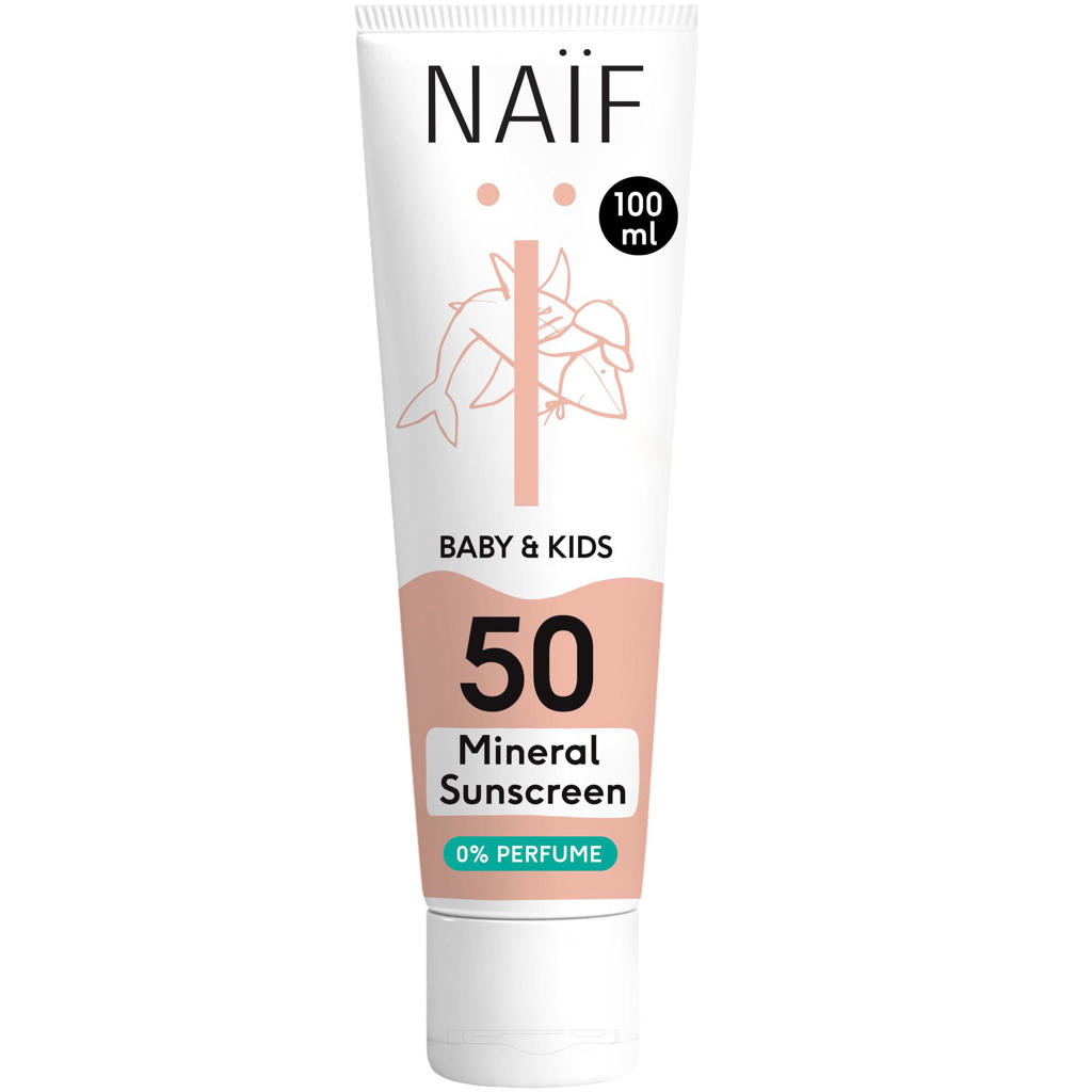 NAÏF Baby & Kids 0% parfum minerale zonnebrandcrème factor 50 - 100 ml