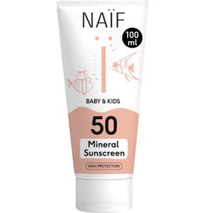 Wehkamp NAÏF Baby & Kids minerale zonnebrandcrème factor 50 - 100 ml aanbieding