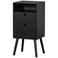 WOOOD WOOOD Ozzy Nachtkastje - Hout - Zwart - 75x36x30