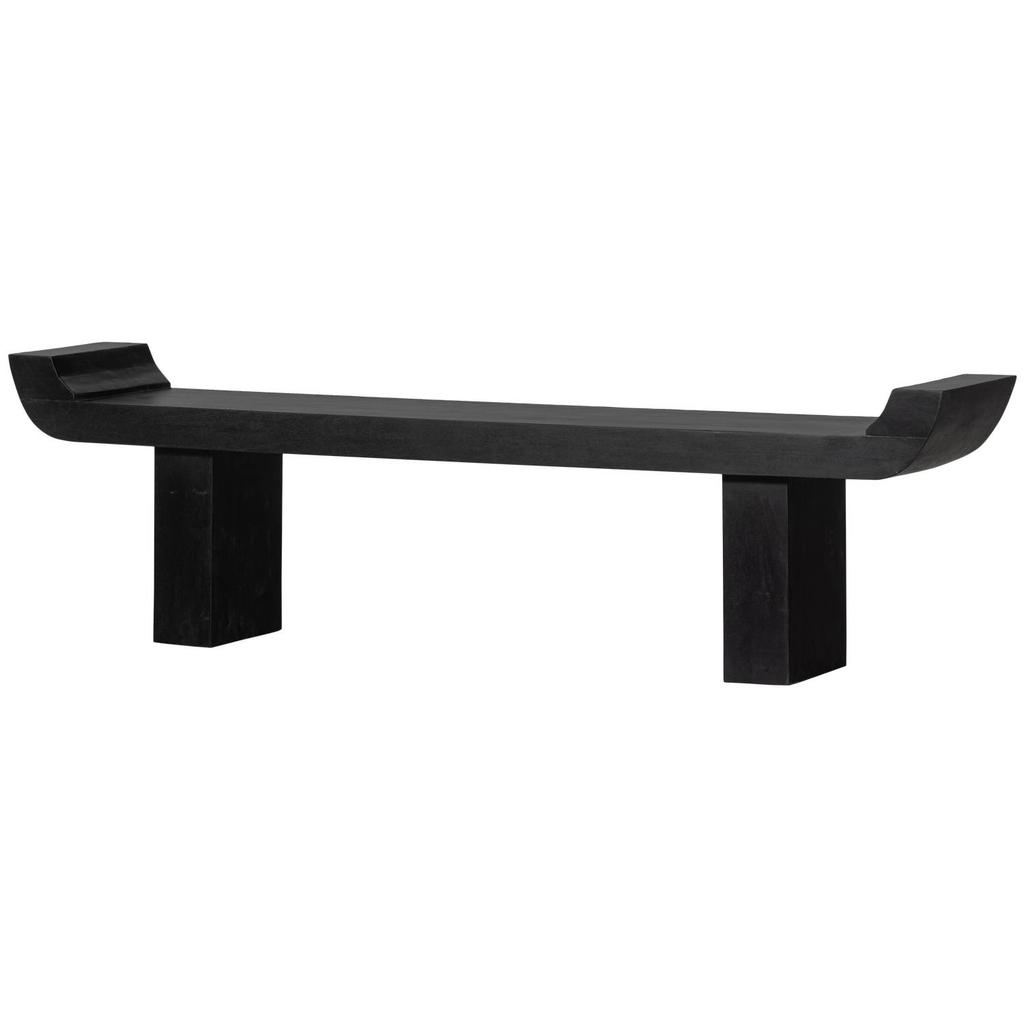 WOOOD WOOOD Lox Bankje - Hout - Zwart - 35x183x53