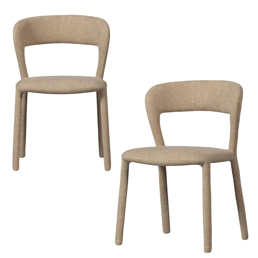 WOOOD WOOOD Noble Eetkamerstoelen - Polyester - Warm Bruin - Set van 2