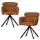 WOOOD Fenne Draaibare Eetkamerstoelen - Polyester - Naturel -Set van 2