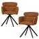 WOOOD WOOOD Fenne Draaibare Eetkamerstoelen -Leerlook- Zwart/Grijs-Set van 2